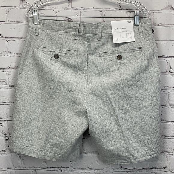 Goodfellow & Co Linden Flat Front Shorts Men’s Sz 32 Gray Athleisure Linen Blend - Picture 8 of 8